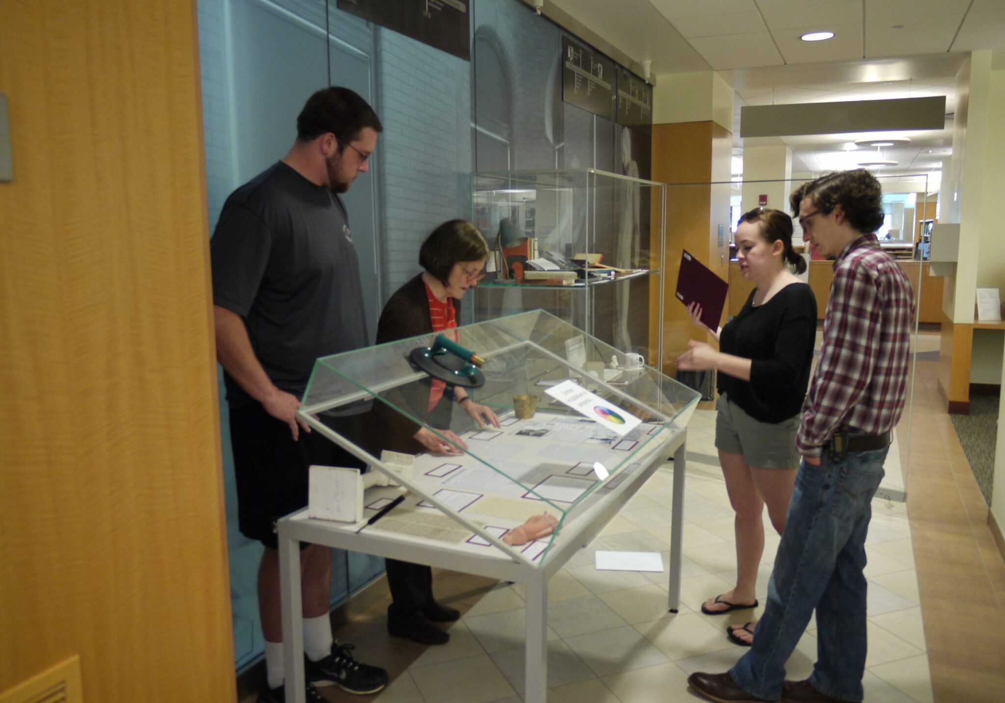 <p>Exhibit installation in Case library.</p><p>Photo By Emily Haines '17.</p>