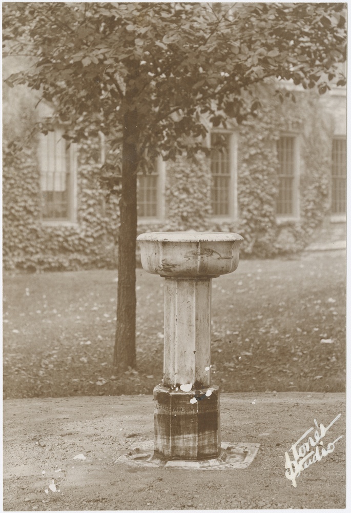 <p>Photograph of Mercury pedestal, circa 1900.</p><p>Photograph by Edward Stone.</p><p>Mercury Collection.</p><p>Special Collections and University Archives,</p><p>Colgate University Libraries.</p>