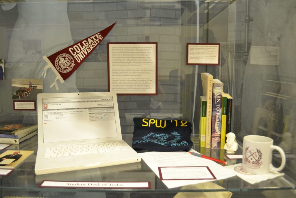 <p>Student Desk of Today in Exhibition.</p><p>Photo by Erica Hiddink '17.</p>