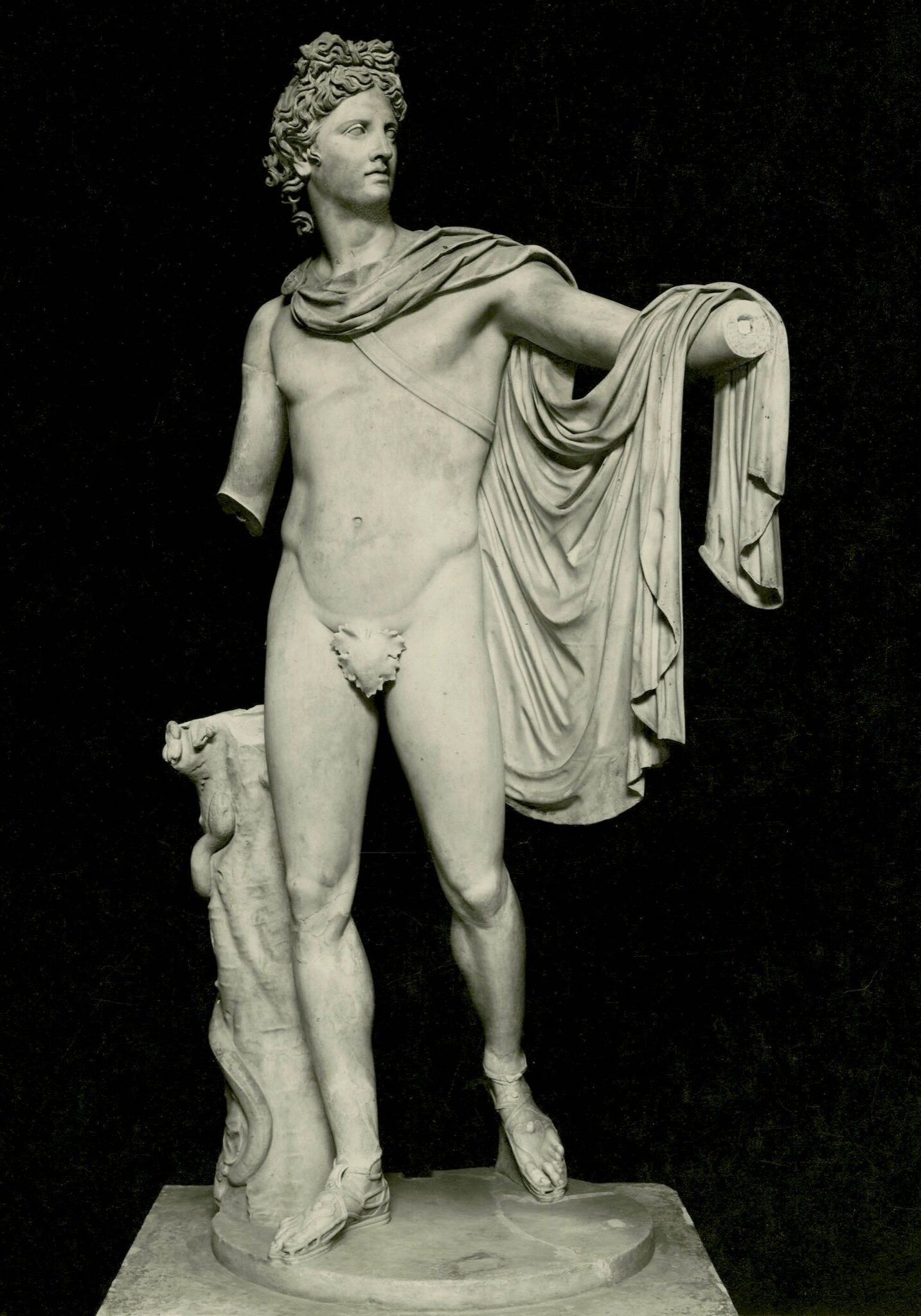 <p><i>The Apollo Belvedere.</i></p><p>Roman copy after original bronze c. 330 BCE</p><p>attributed to Leochares. Marble.</p><p>Museo Pio-Clementino, Vatican City.</p>