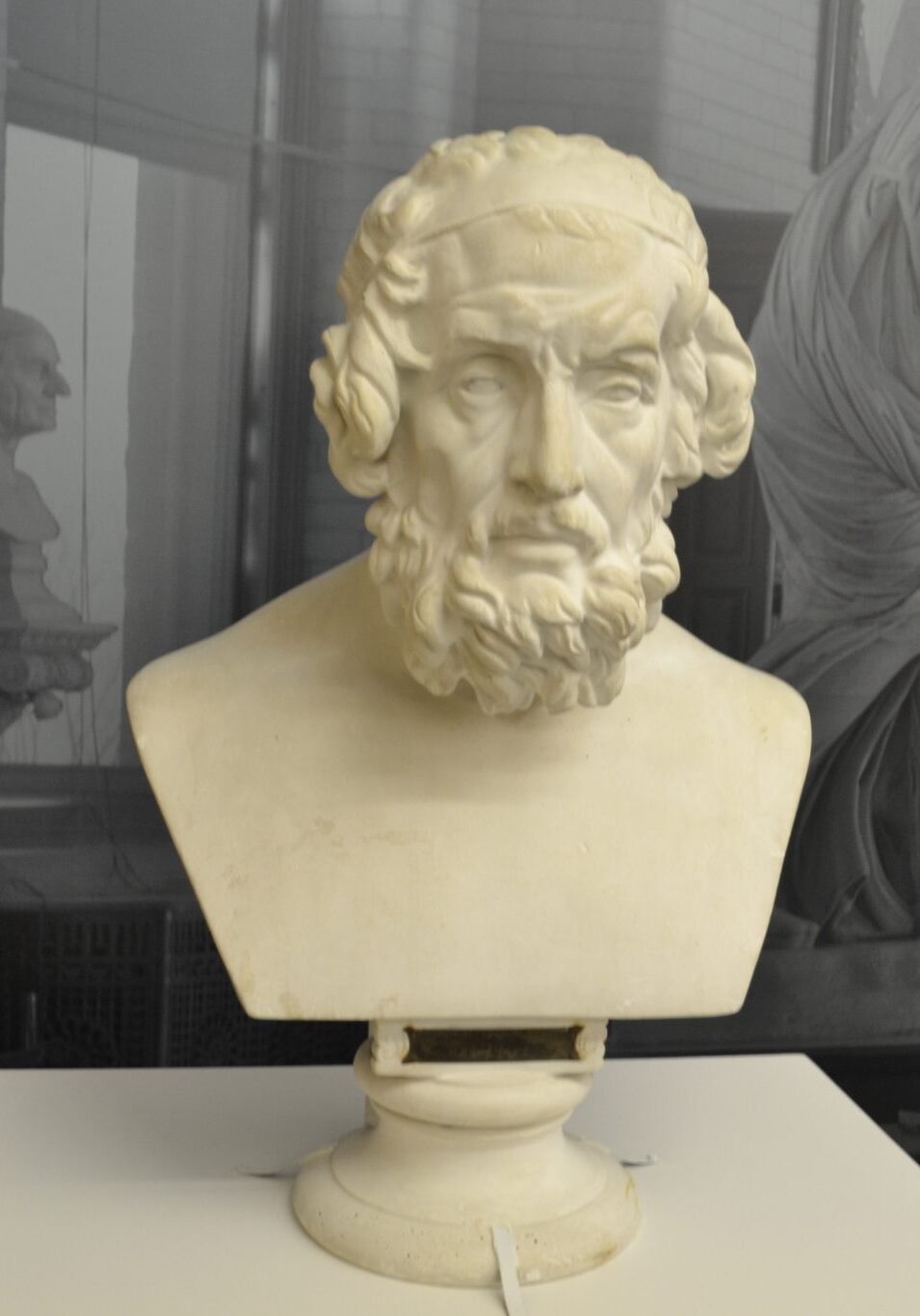 <p>Reproduction of Portrait Bust of Homer.</p><p>1894. Plaster.</p><p>Department of the Classics, Colgate University.</p><p>Photo by Erica Hiddink '17.</p>