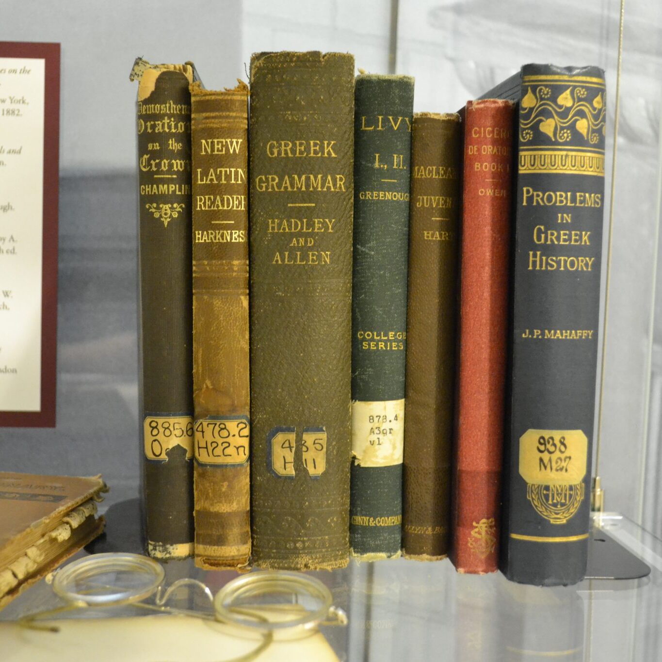 <p>Textbooks from the 1890's desk in Exhibition.</p><p>Photo by Erica Hiddink.</p>