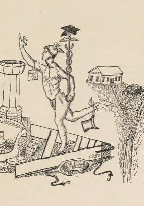 <p>Drawing of Mercury and Pedestal.</p><p><i>Salmagundi,</i> 1884. Hamilton, NY:</p><p>Colgate University Press, 1883: 65.</p><p>Colgate University Libraries.</p>